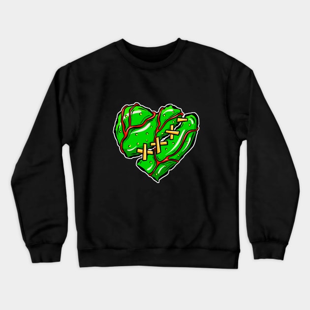 Zombie Broken Dead Pink Heart Cartoon Crewneck Sweatshirt by Squeeb Creative